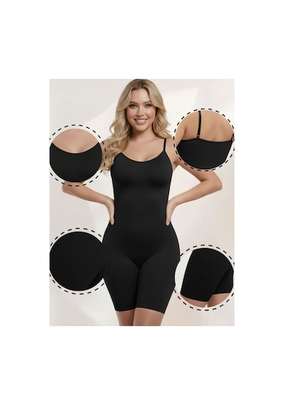 Mistirik Larix Model Extra Toparlayıcı Extra Sıkılaştırıcı Tam Boy Tulum Korse Siyah Renk