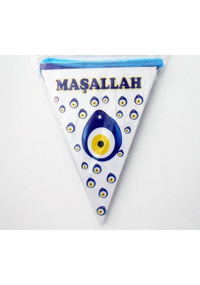 1 Adet Sünnet Nazar Maşallah Bayrak Flama Beyaz Erkek Süs Malzeme