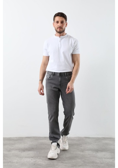 Banny Jeans Erkek Likralı Straight Fit Jean Pantolon Gri