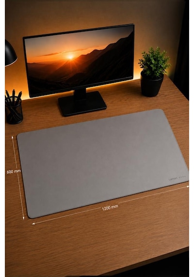 Gaming Oyuncu Klavye Fare Altlığı Kaymaz Taban Büyük Mouse Pad Pu Gr 1200 600mm Gri