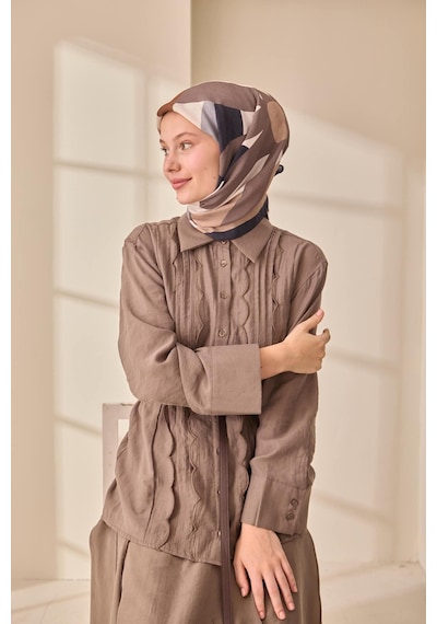 Silk Home Aura Eşarp 140001-02 Lacivert, Vizon, Kahve, Gri