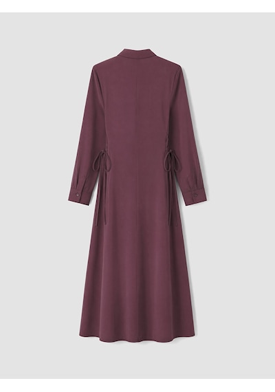 Lcw Modest Bordo Bağlama Detaylı Modal Karışımlı Gömlek Elbise