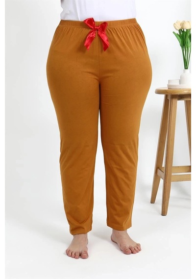 Mtm My The Mall Kadın Pamuklu Büyük Beden Alt Pijama Hardal Hardal