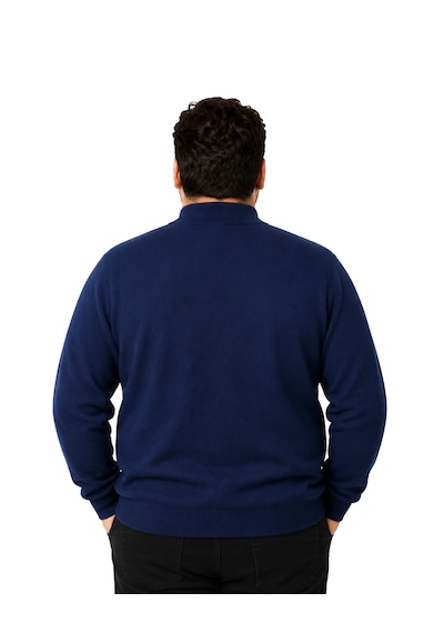 Battalmoda Erkek Büyük Beden Koyu İndigo Yarım Balıkçı Pamuklu Kazak 3xl-4xl-5xl-6xl Koyu Indigo