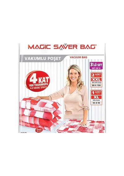 Saver Bag 3'lü Vakumlu Saklama Poşeti