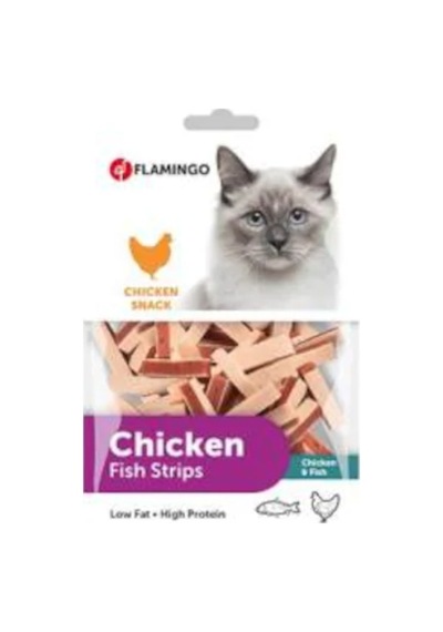 Flamingo Chicken Fish Strips Tavuklu ve Balıklı Kedi Ödülü 85 G