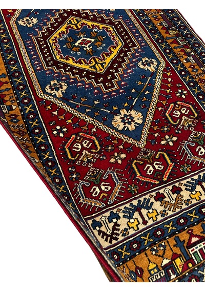 El Dokuma Sıfır Yahyalı Halısı 122x230 Kök Boya %100 Yün Halı Renkli