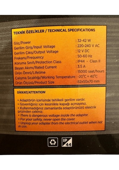 Cata Ct-2552 3.5 Amper 220v Fişli Adaptör 2 Adet