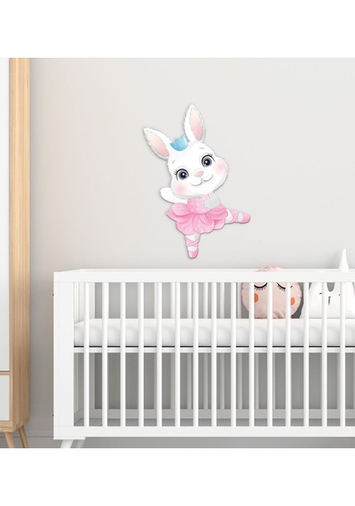 BK Gift Tatlı Tavşan Tasarımlı Çocuk Odası Ahşap Duvar Süsü-1