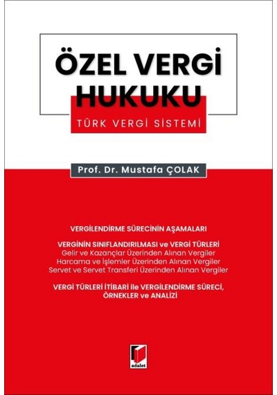 Özel Vergi Hukuku Türk Vergi Sistemi Mustafa Çolak