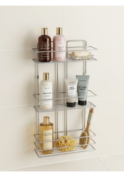 Banyo Düzenleyici Lux Raf, 3 Katlı Raf Kare Krom