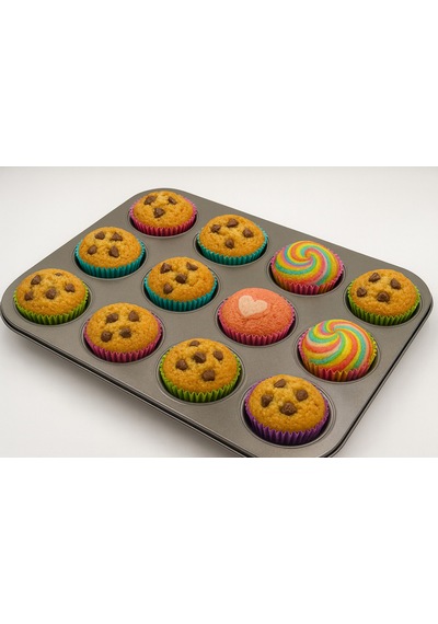 12 Li Muffin Kek Kalıbı Siyah