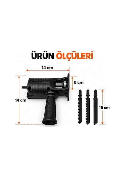 Tr Matkaba Takılan Dekupaj Testere Aparatı, 3 Bıçaklı Tilki Kuyruğu Kesme Adaptörü, Ahşap Plastik İnce Metal K