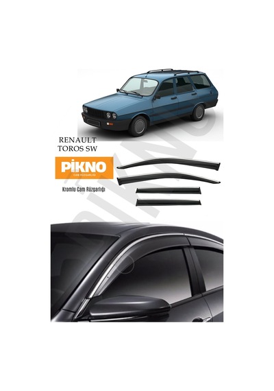 Renault 12 Toros Station Wagon Kromlu Cam Rüzgarlığı 4'lü Set A+ Plus