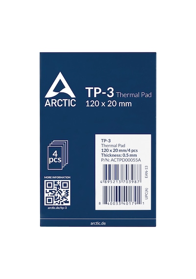 Arctıc Tp-3 Üstün Performanslı Termal Ped 120x20mm / 0.5mm 4'lü