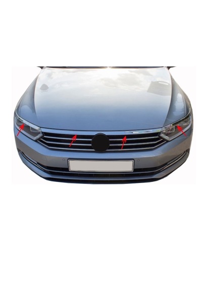 Vw Passat B8 2014-2019 Arası Krom Ön Far Kaput Çıta 3 Prç P.çelik