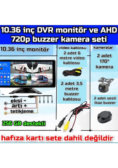 Dokunmatik Dvr Ekran Ve 2 Ad Ahd 720p Nesne Tanımalı Kamera Seti