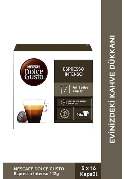Dolce Gusto Coffee Espresso Intenso Kapsül Kahve 3 x 16 Kapsül