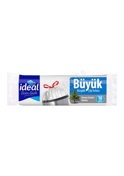 2 Adet İdeal Orman Esintisi Büyük Boy Büzgülü Çöp Torbası 10'lu 65x70