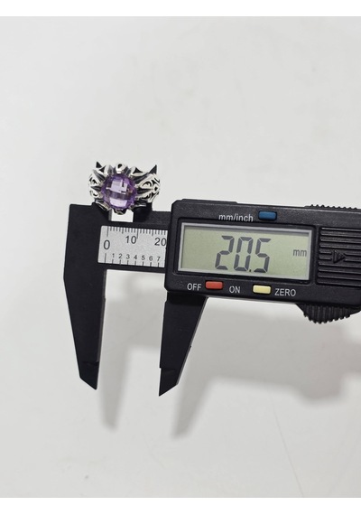 Ametist Taşlı 925 Ayar Gümüş Yüzük 10,40 Gram
