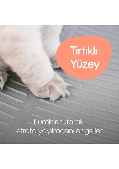 Kolay Temizlenen Taneleri Tutan Kedi Kumu Paspası Kabartmalı ve Kaymaz Mat