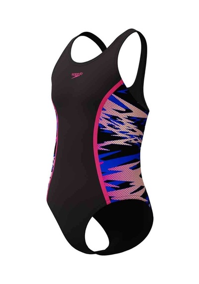 Speedo Hyperboom Splice Muscleback Kadın Yüzücü Mayosu Siyah
