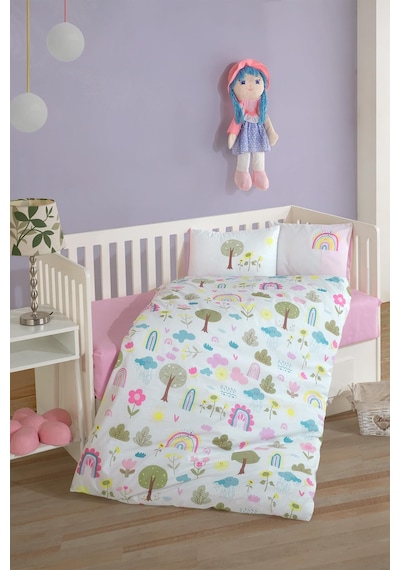Clasy Bebek Nevresim Takımı Sun Flower Pembe Pembe