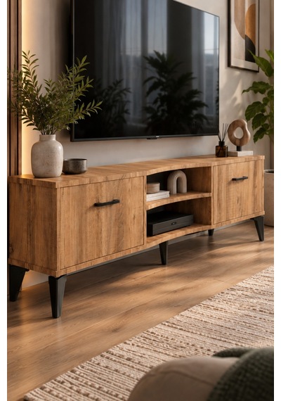 Sulorahome Suntalam Kahverengi Tv Sehpası 160x35 Cm