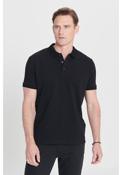 Ac&Co / Altınyıldız Classics Erkek Siyah Slim Fit Dar Kesim Polo Yaka Tişört 4A4820200001SyhXL Siyah