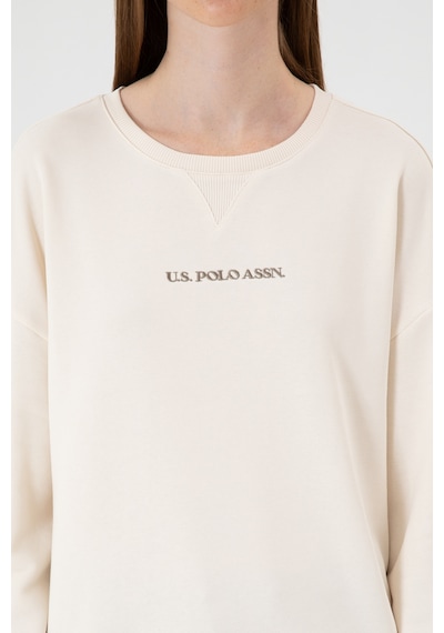 U.S. Polo Assn. Kadın Krem Bisiklet Yaka Sweathırt 50313562-VR071