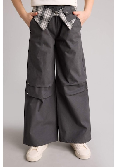 Defacto Baggy Fıt Poplin Pantolon Kız Çocuk H1951a826smar213 Antrasit-ar213