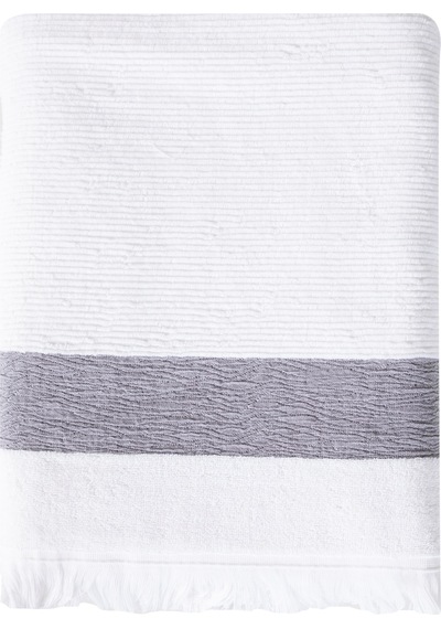 Mudo Home Borla Beyaz Banyo Havlusu 90x150