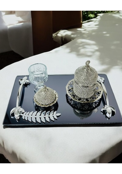 Elegance Söz Kahve Tepsisi Krem Krem