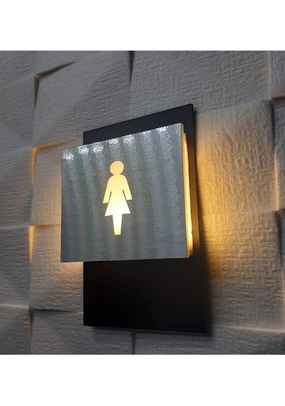 Kadın Ikonlu Işıklı Wc Yönlendirme Tabelası