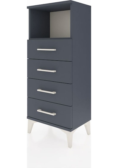 Arges Komodin Tek Raflı 4 Çekmeceli 44x30x106 Antrasit-antrasit Antrasit