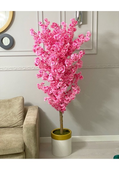 Rüzgar Yapay Çiçekçilik 180 Cm Lüx Bahardalı Ağacı Pembe