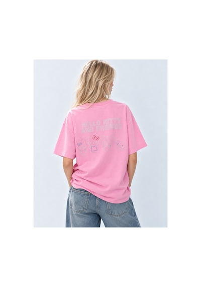 Sanrio Hello Kitty Taş Detaylı Pembe Tişört Pembe Pembe