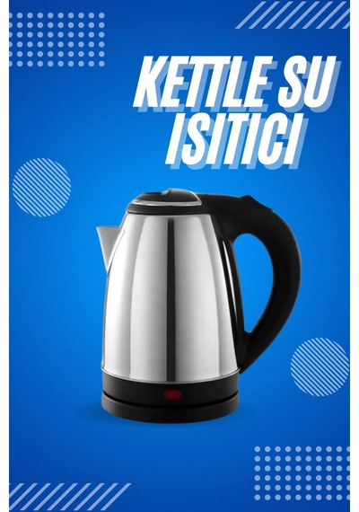 Mey İthalat Elektrikli Paslanmaz Çelik Su Isıtcı Çelik Kettle 1.8 Lt. Uzun Ömürlü Çok Renkli 43422038