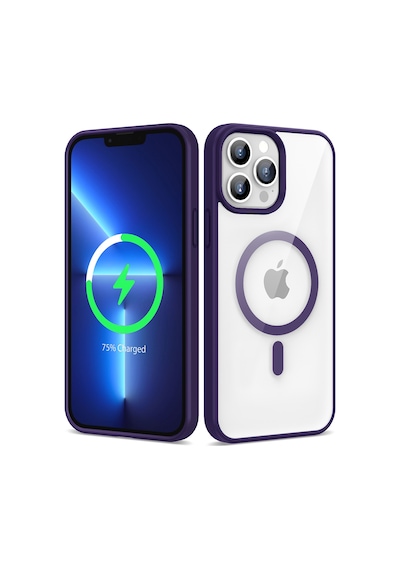 Zore Apple iPhone 13 Pro Max Uyumlu Magsafe Wireless Şarj Özellikli Silikon Omsy Ege Kılıf-derin Mor