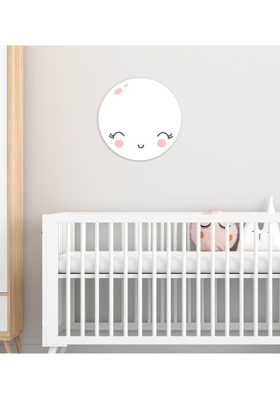 BK Gift Sevimli Ay Tasarımlı Çocuk Odası Ahşap Duvar Süsü-1