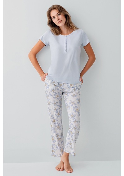 Arnetta Kadın Mavi Pijama Takım Mavi
