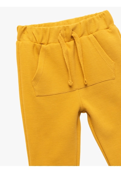 Koton Kanguru Cepli Beli Lastikli Pamuklu Jogger Eşofman Altı Hardal 6wmb40020tk Hardal