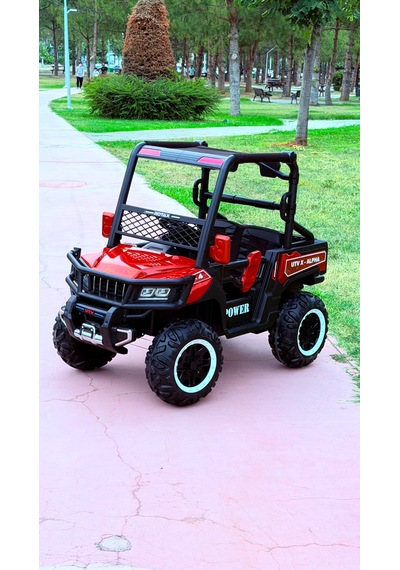 Utv X Alpha 24 Volt 4 Çekerli 800 Watt Akülü Araba Eva Teker Kırmızı