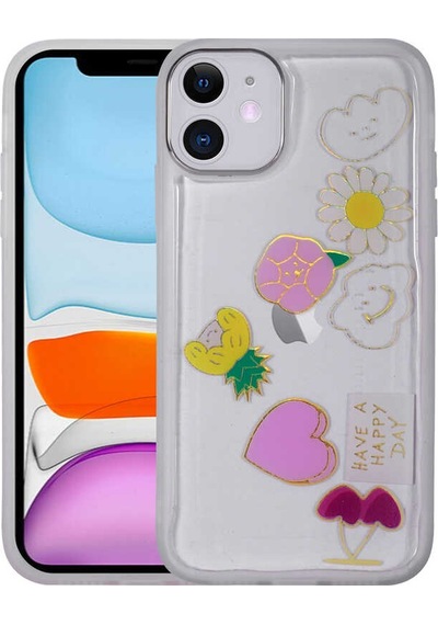 Apple iPhone 11 Uyumlu Figürlü Desenli Işıltılı Sert Klfs Sos Kılıf-no3 NO3