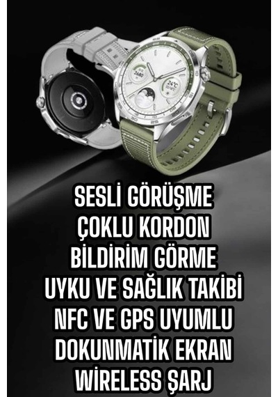 Akıllı Saat Aksesuarları Akıllı Saat Sesli Görüşme Uyku Ve Sağlık Takibi Nfc Uyumlu