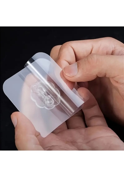 3 Adet 6x6 Cm Şeffaf Kendinden Yapışkanlı Kancalı Suya Dayanıklı Güçlü Askı Plastik Beyaz Diğer