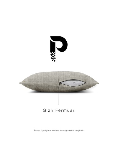 Br Perle Açık Gri Keten Dokulu Dekoratif Kırlent Kılıfı Modern Salon Koltuk Yastığı