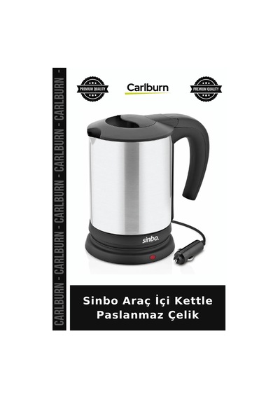 Sinbo Araç İçi Kettle Paslanmaz Çelik Tatil Aleti Gezi Ürünü Pratik Mutfak