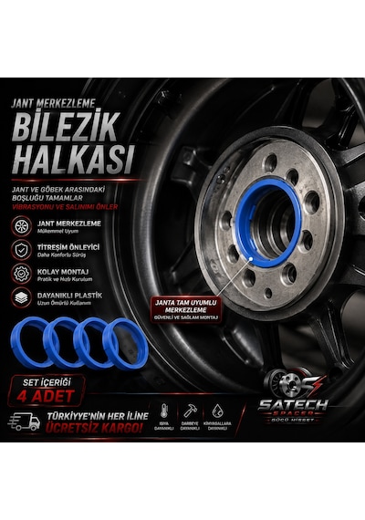 73.1-67.1 Çelik Jant Merkezleme Bileziği Takım 4 Adet PLASTİK