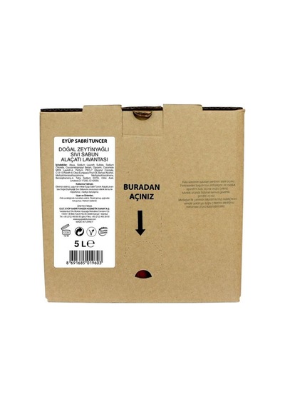 Eyüp Sabri Tuncer Zeytinyağlı Sıvı Sabun Ayvalık Zeytin Çiçeği 5lt Bag In Box Endüstriyel